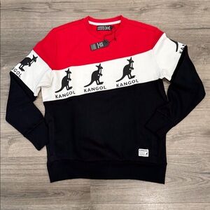 Kangol Logo Colorblock Fleece Crewneck Sweatshirt Men’s Size Large